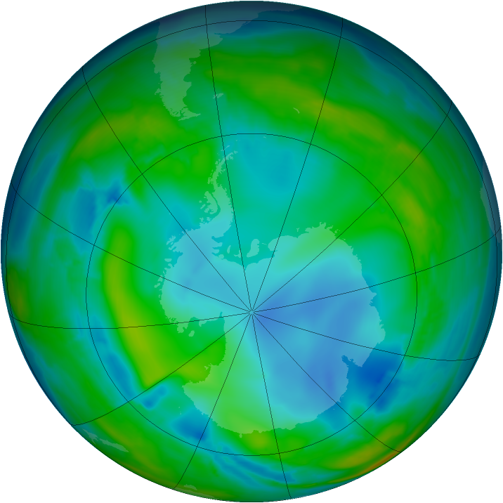 Antarctic ozone map for 26 July 2008
